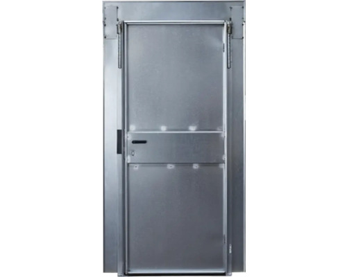 Metalltür mit Griff und Beschlägen