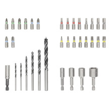 Verschiedene Schrauberbits, Bohrer und magnetische Bitaufnahmen