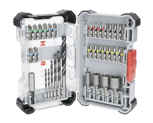 Bohrer-Bit-Set in geöffnetem Werkzeugkoffer