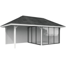 Gartenhaus mit Glasfront und Dach