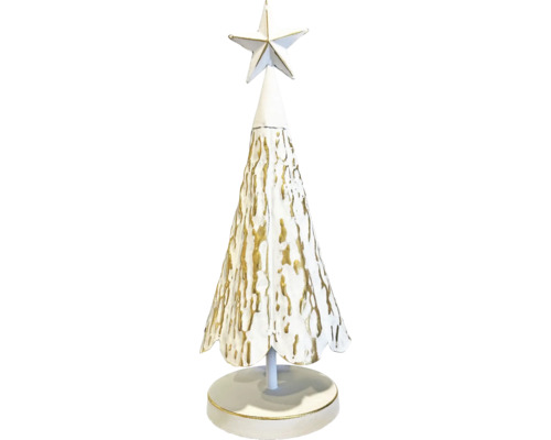 Dekorativer Weihnachtsbaum mit Sternspitze und goldfarbenen Akzenten