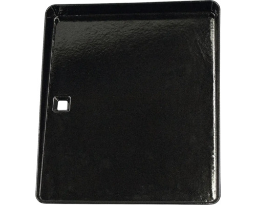 Bac de récupération noir en acier avec forme rectangulaire et trou de préhension