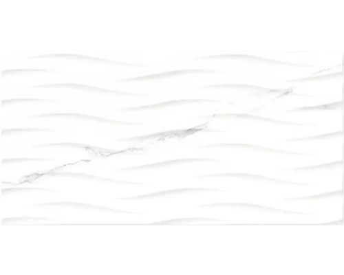 form & style Feinsteinzeug Dekorfliese SIENA weiss 32 cm x 62.5 cm x 0.9 cm Weisse Wandfliese mit Wellenstruktur