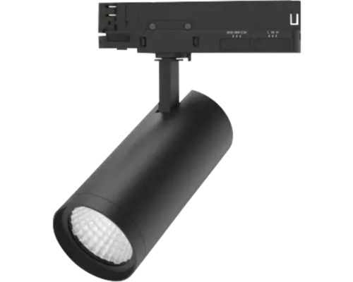 Schwarzer Schienenstrahler für die Deckenmontage