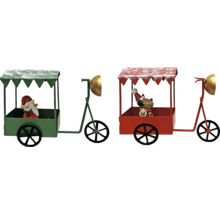 Figures de Noël décoratives sur tricycles, Père Noël et renne