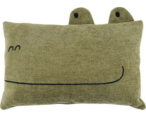 Coussin décoratif enfants crocodile 26x26 cm Coussin décoratif avec visage de crocodile et yeux