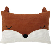Coussin décoratif en forme de renard avec des oreilles