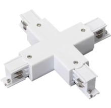 Weisses, vierseitiges Schienenverbindungsstück für Stromschienen