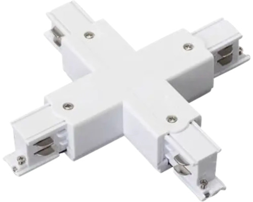 Weisser 4-Wege-Verbinder für Stromschienen-Beleuchtungssysteme