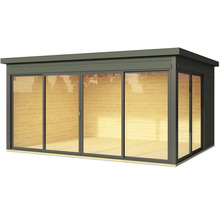 Abri de jardin en bois avec portes coulissantes