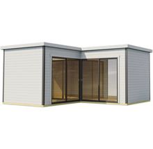 Abri de jardin en bois avec portes coulissantes