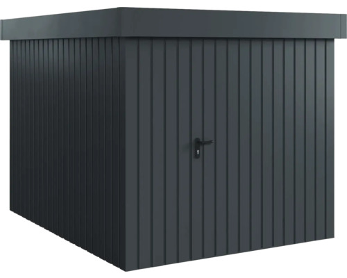 Gerätehaus Hörmann EcoStar Euroline Flachdach, Einzeltür 237 x 278 cm anthrazit Geräteschuppen aus Metall mit Tür und Griff