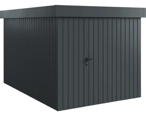 Gartenhaus Hörmann EcoStar Euroline Flachdach, Einzeltür 237 x 325 cm anthrazit Gerätehaus aus Metall mit Tür und Griff