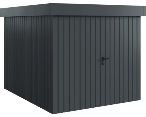 Gartenhaus Hörmann EcoStar Euroline Flachdach, Doppeltür 237 x 278 cm anthrazit Metall Gerätehaus zur Aufbewahrung von Gartengeräten
