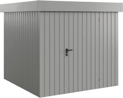 Gartenhaus Hörmann EcoStar Euroline Flachdach, Einzeltür 237 x 229 cm grau Metall Gerätehaus mit Tür und Griff