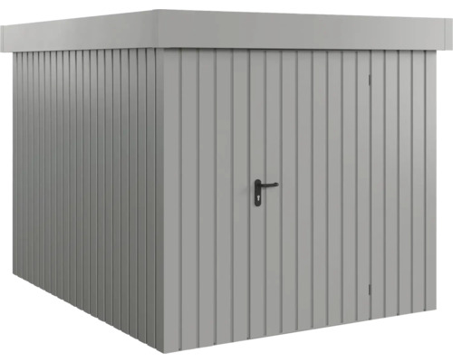 Gerätehaus Hörmann EcoStar Euroline Flachdach, Einzeltür 237 x 278 cm graualuminium Gartenschrank aus Metall mit Tür und Griff
