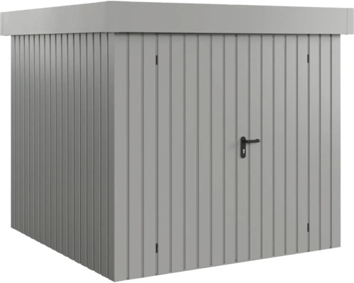 Gartenhaus Hörmann EcoStar Euroline Flachdach, Doppeltür 237 x 229 cm grau Geräteschrank mit Tür und Griff für den Aussenbereich
