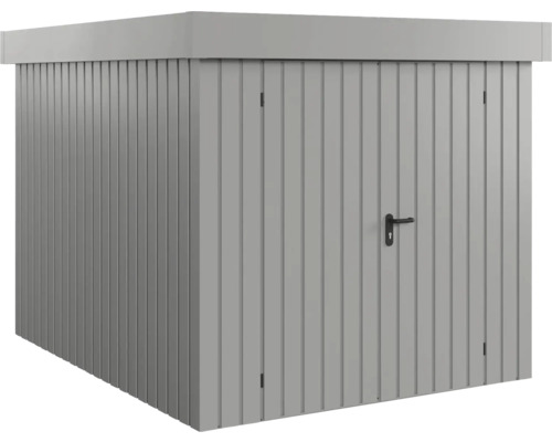 Gerätehaus Hörmann EcoStar Euroline Flachdach, Doppeltür 237 x 278 cm graualuminium Gartenschrank aus Metall mit Tür und Griff