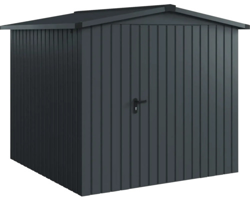 Gartenhaus Hörmann EcoStar Euroline Satteldach, Einzeltür 237 x 229 cm anthrazit Metall Gerätehaus mit Tür und Satteldach