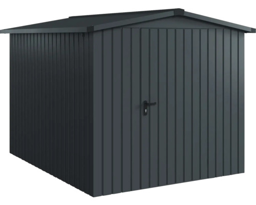 Gerätehaus Hörmann EcoStar Euroline Satteldach, Einzeltür 237 x 278 cm anthrazit Metall Gerätehaus mit Tür