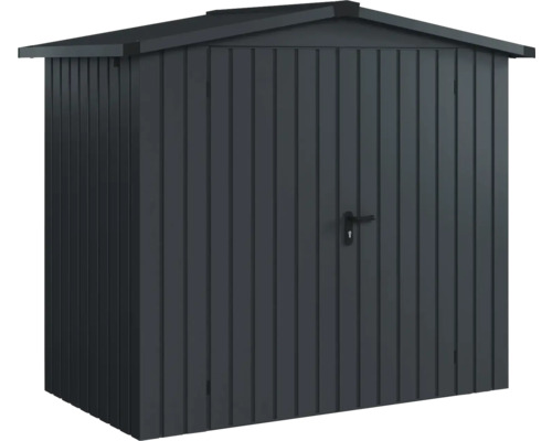 Gartenhaus Hörmann EcoStar Euroline Satteldach, Doppeltür 237 x 134 cm anthrazit Metall Gerätehaus mit Tür