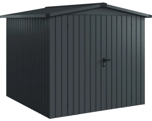 Gartenhaus Hörmann EcoStar Euroline Satteldach, Doppeltür 237 x 229 cm anthrazit Metall Gerätehaus mit Tür und Dach