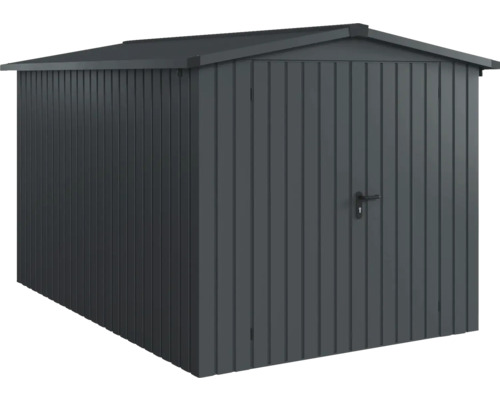 Gartenhaus Hörmann EcoStar Euroline Satteldach, Doppeltür 237 x 325 cm anthrazit Metall Gerätehaus mit Tür und Satteldach