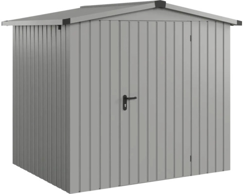 Gerätehaus Hörmann EcoStar Euroline Satteldach, Einzeltür 237 x 181 cm graualuminium Gartenschrank aus Metall mit Tür und Dach