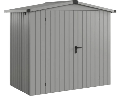 Gerätehaus Hörmann EcoStar Euroline Satteldach, Doppeltür 237 x 134 cm graualuminium Metall Gerätehaus mit Doppeltür