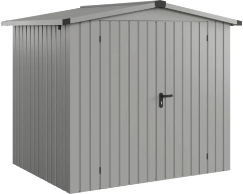 Gerätehaus Hörmann EcoStar Euroline Satteldach, Doppeltür 237 x 181 cm graualuminium Metall Gerätehaus mit Tür