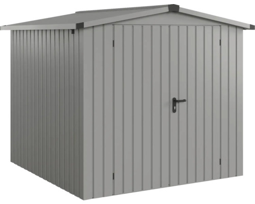 Gartenhaus Hörmann EcoStar Euroline Satteldach, Doppeltür 237 x 229 cm graualuminium Metall Gerätehaus mit Doppeltür für den Garten