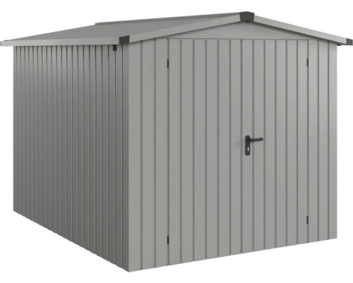 Gartenhaus Hörmann EcoStar Euroline Satteldach, Doppeltür 237 x 278 cm graualuminium Metall Gerätehaus mit Tür und Giebeldach