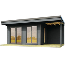 Pavillon de jardin avec double porte et terrasse