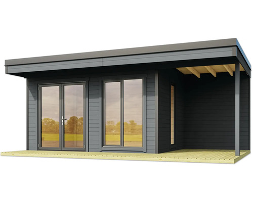 Pavillon de jardin avec double porte et terrasse