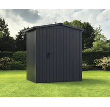 Metall-Geräteschuppen im Garten.