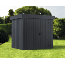 Gartenschrank aus Holz auf Rasenfläche