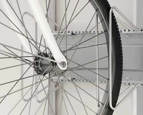 Fahrradhalter Hörmann EcoStar Euroline 48 x 22 x 0,15 cm silber Fahrrad mit Reifen in Fahrradaufbewahrung