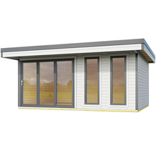 Abri de jardin avec porte coulissante et fenêtres