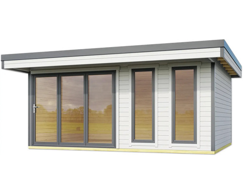 Abri de jardin avec porte coulissante et fenêtres