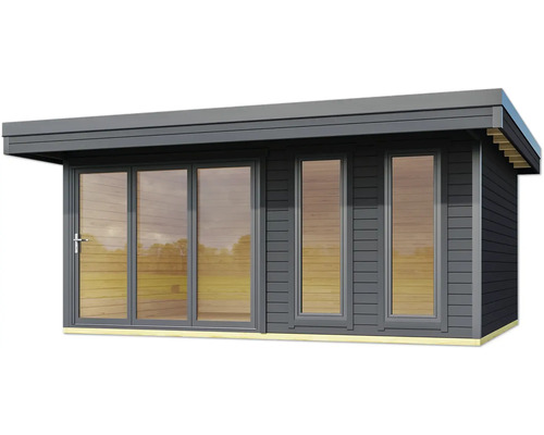 Maison de jardin avec fenêtres et porte