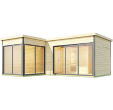 Abri de jardin en bois avec portes coulissantes