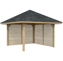 Pavillon de jardin en bois avec bardeaux de toiture