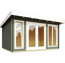 Abri de jardin avec porte double et fenêtres