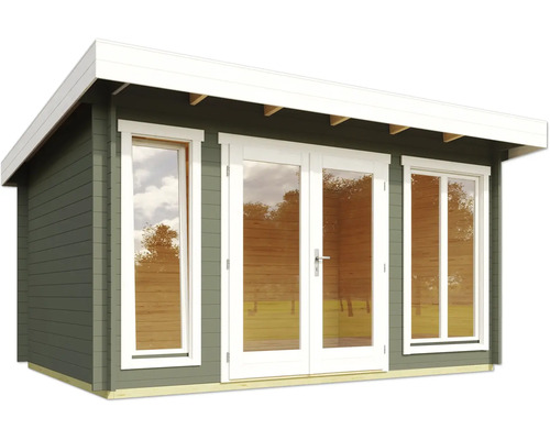 Abri de jardin avec porte double et fenêtres