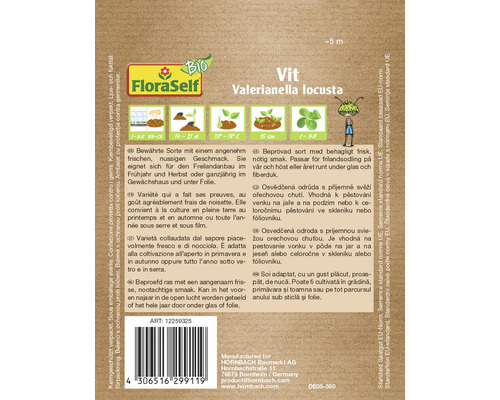 Emballage de graines de valérianelle FloraSelf Vit Valerianella locusta