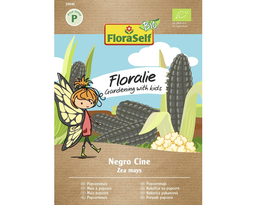 FloraSelf Floralie Gärtnern mit Kids Gemüsesamen Bio Popcornmais Negro
