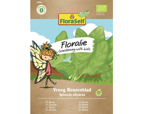 FloraSelf Floralie Gärtnern mit Kids Gemüsesamen Bio Spinat Vroeg Reuzenblad