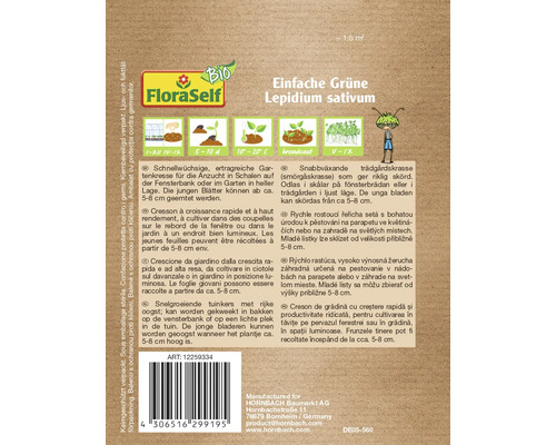 Logo FloraSelf, Paquet de graines de cresson alénois vert simple