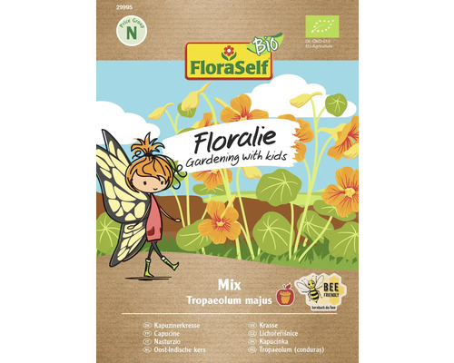 Capucine Rank-Mix Floraself Floralie & Flo semences stables graines de légumes FloraSelf Floralie Sachet de graines de capucine