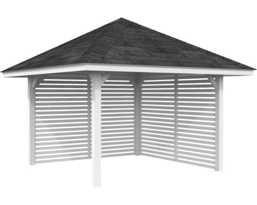 Pavillon de jardin avec toit et parois à lamelles